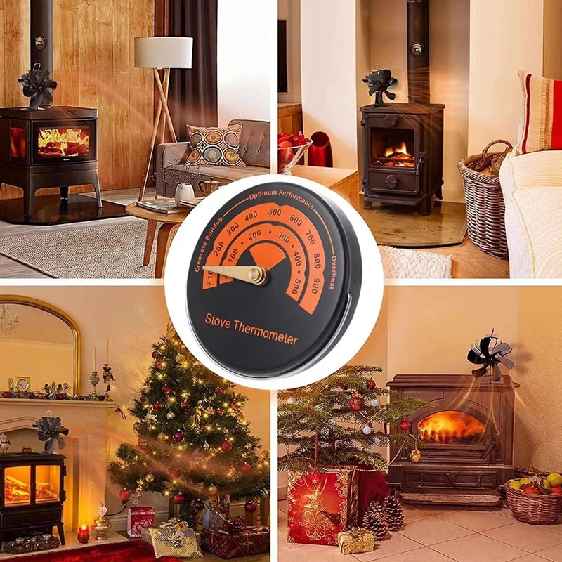 

Thermometer Stove Fan Log Oven Meter Gauge Temperature Wood Barbecue Fireplace Tool For Burner Magnetic