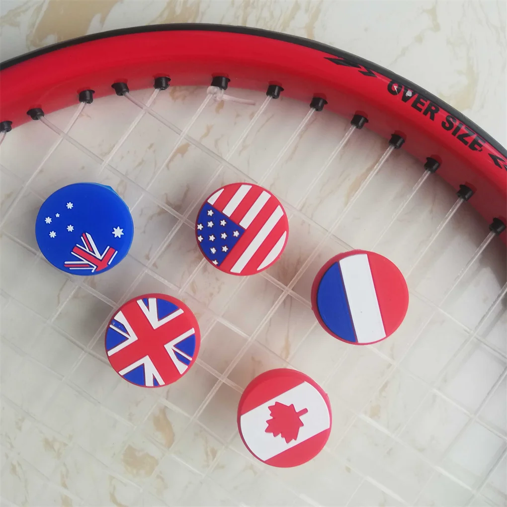 

5 Pieces Flag Patterns Tennis Rackets Shock Absorber Vibration Dampener