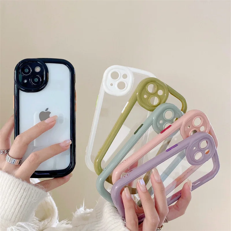 

Прозрачный мягкий однотонный чехол для iPhone 14 Pro Max 11 12 13 Pro Max