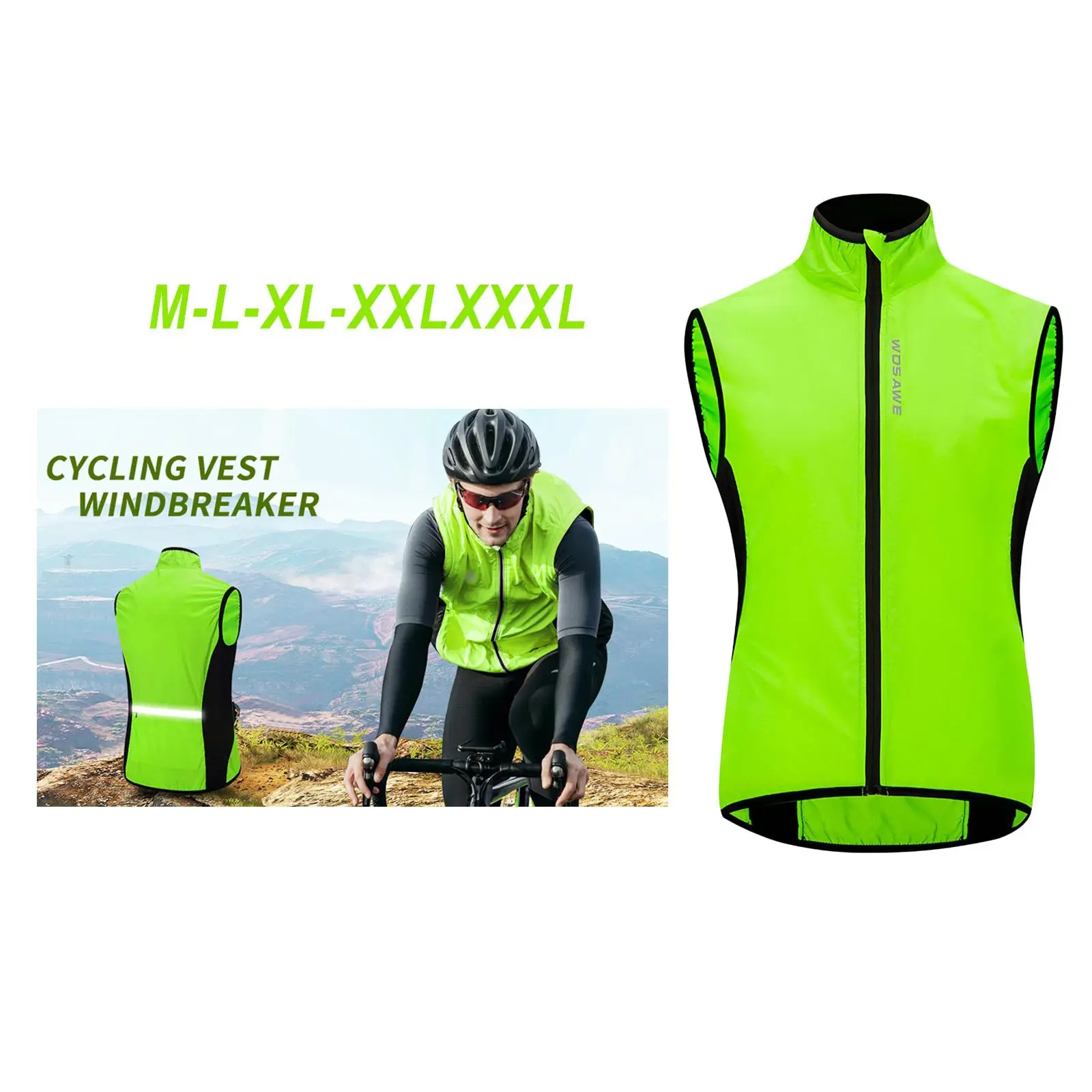 

Safety with Large Pocket Back, High Visibility Reflective , Zipper Front, Black Bottom
