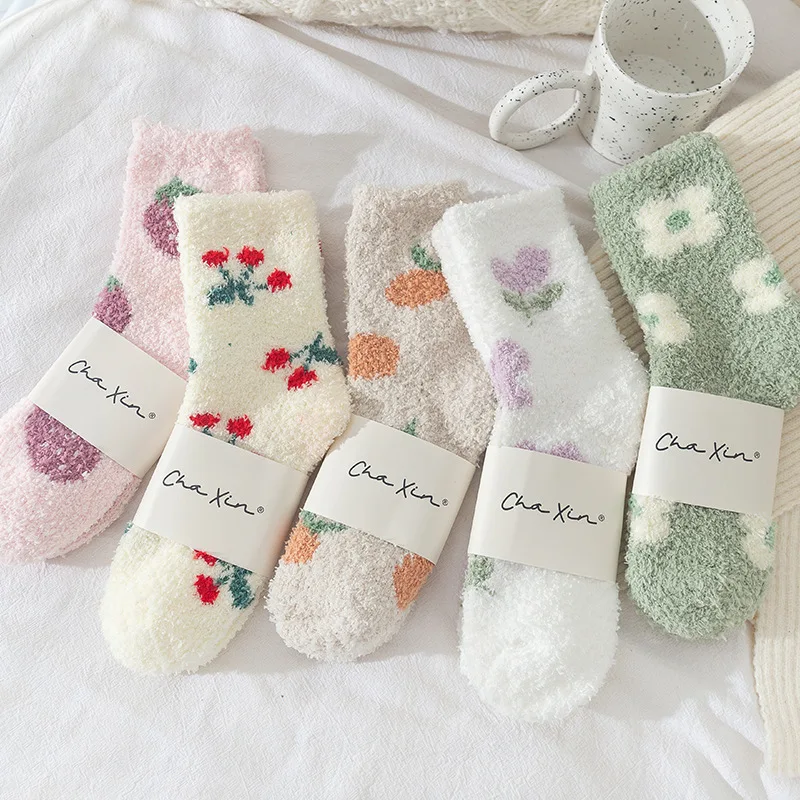 

Японские милые носки Kawaii осень-зима утолщенные Теплые мягкие плюшевые женские носки коралловый флис термальная Домашняя одежда носки для сна в пол