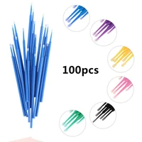 100pcsset disposable microbrush eyelashes brush extension individual lash removing swab micro brush for eyelash extension tools