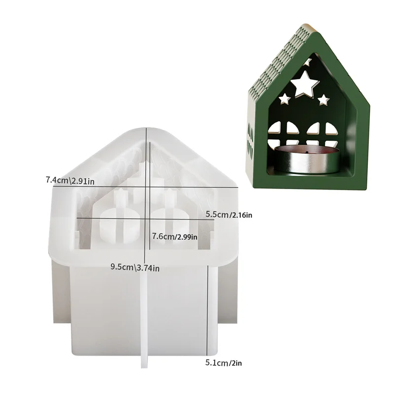 DIY небольшой дом подсвечник силиконовая форма основа для свечи гипсовый орнамент