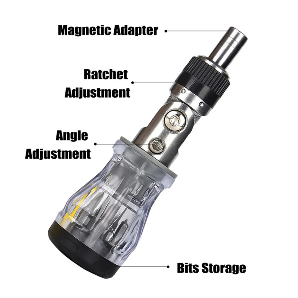 

8in1 Ratchet Screwdriver Multi-functional Bits Handle Magnetizer Set Multi-angle Driver Household Electric Repairing Hand Tools