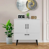 Mid Century Storage Cabinet with 2 Doors and 1 Pull-out Drawer Living Room Storage Cabinet Sofa Side Table Living Room Furniture