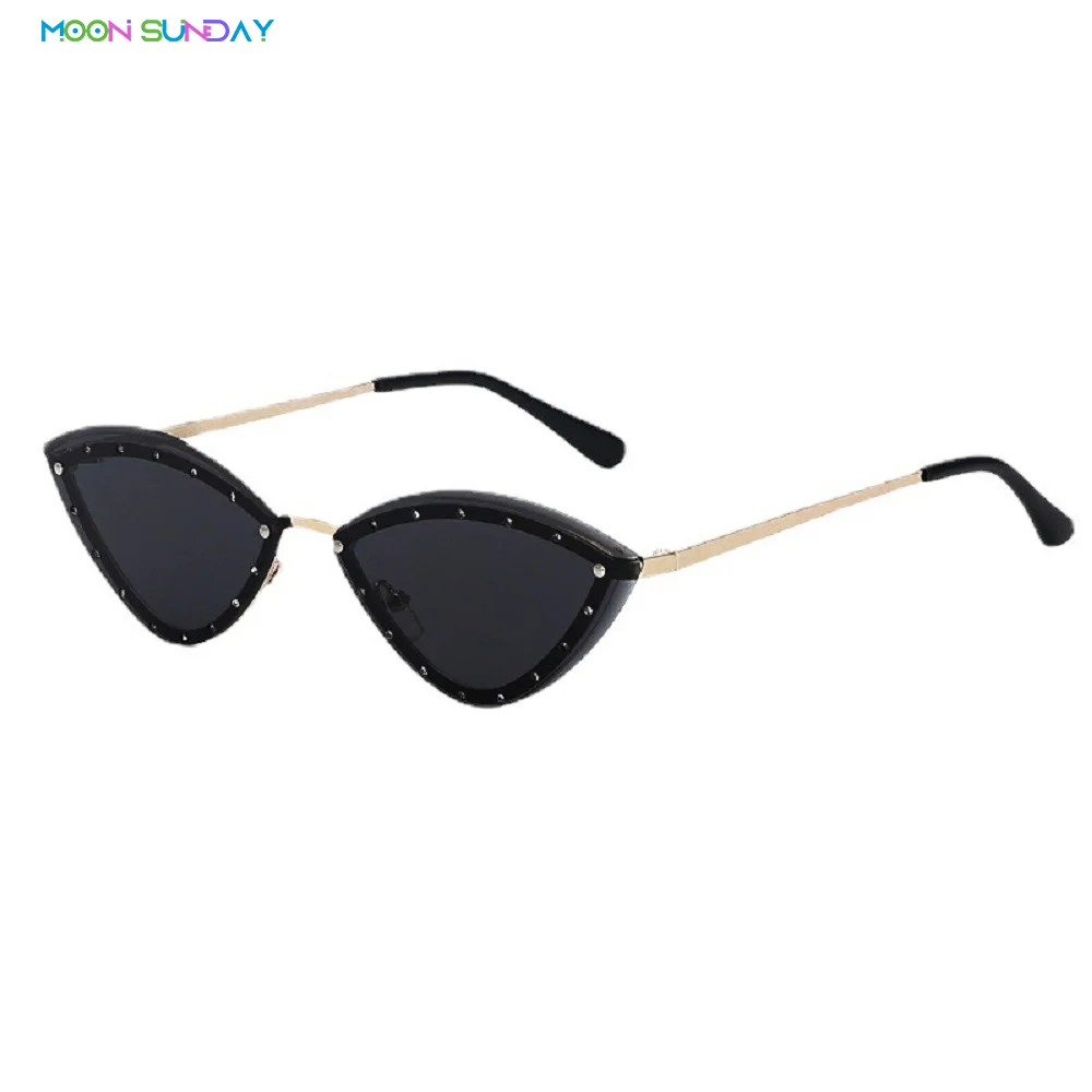 

Солнцезащитные очки Moonsunday женские, летние повседневные солнечные аксессуары в металлической полной оправе, с защитой Uv400, в форме кота