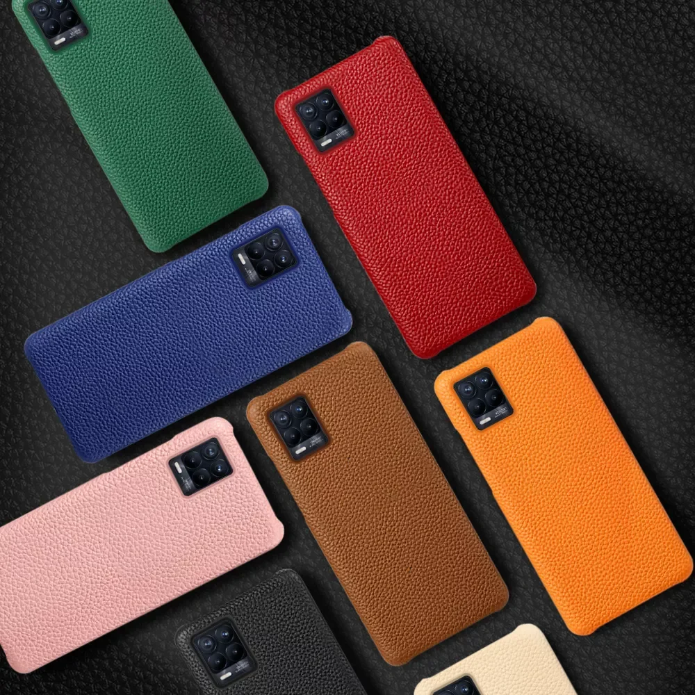 

Litchi Grain Genuine Leather Case for Realme 7 8 9 Pro 9i GT Neo 2 2T X7 Narzo 30 C3 Cover for OPPO Reno 6 5 7 Z Find X5 X3 Pro