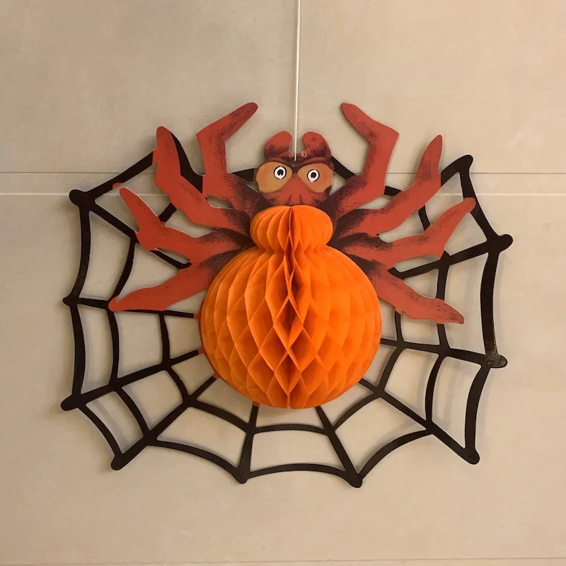 

Halloween Scene Decoration Props Paper Pendant Spider Pumpkin Ghost Garland Bar Haunted House Decoration Prank Halloween Decor