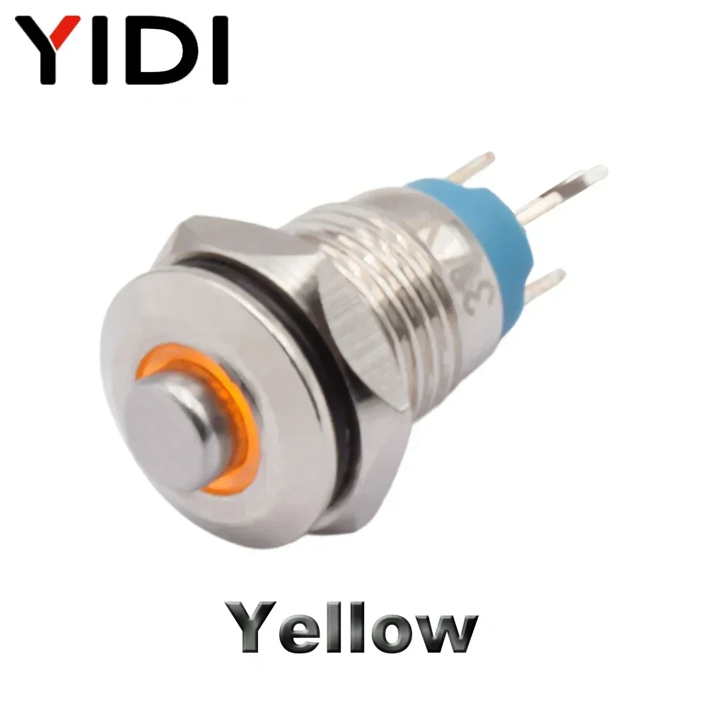 

Металлический кнопочный переключатель YIDI 8 мм с подсветкой