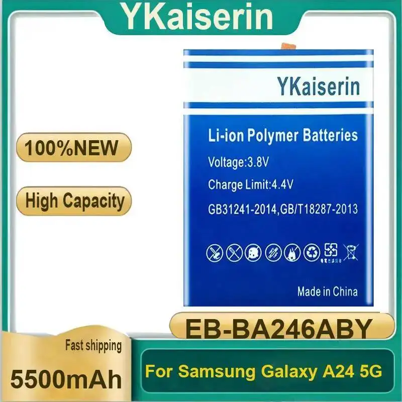 Фото Аккумулятор мобильного телефона для Samsung Galaxy A24 5G 5500 мАч EB-BA246ABY Экологически чистый №1