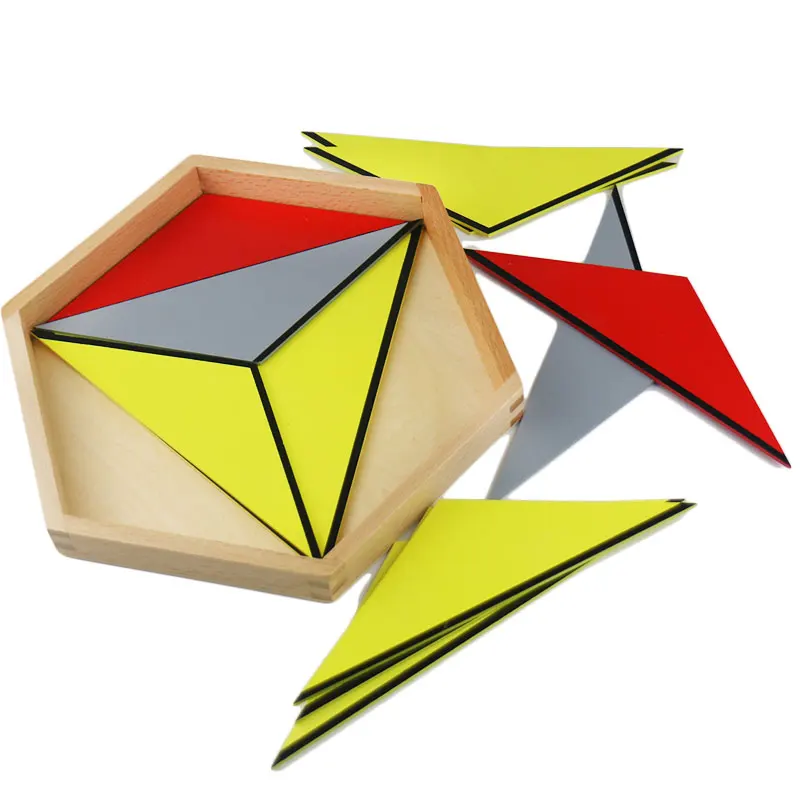 

Деревянный Монтессори материалы Matemath конструктивные Треугольники головоломка Монтессори дошкольного образования дошкольного возраста м...