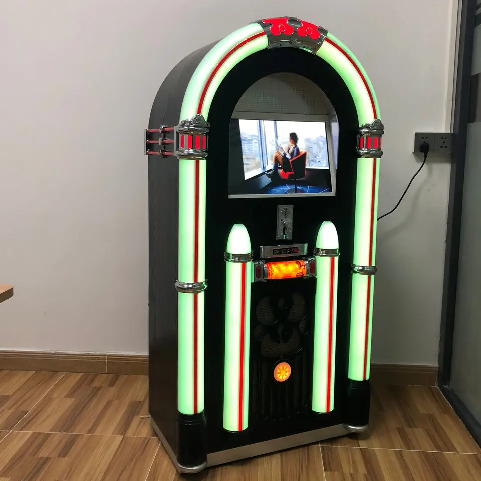 

Coin-operated Touch Screen Display KaraokeJukebox with USB to load song and Line-out functions