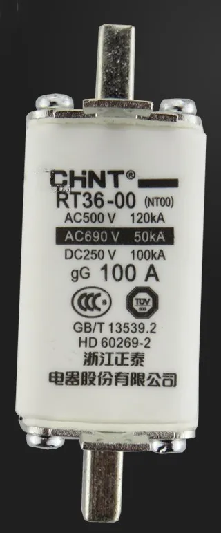 Предохранители: детали NT00, 100A, 500V, gG / RT36-00 NT00, 10A, 16A, 20A, 25A, 32A/Φ, NT00, 40A, 50A, 63A, 80A/Φ, 125A, 160A