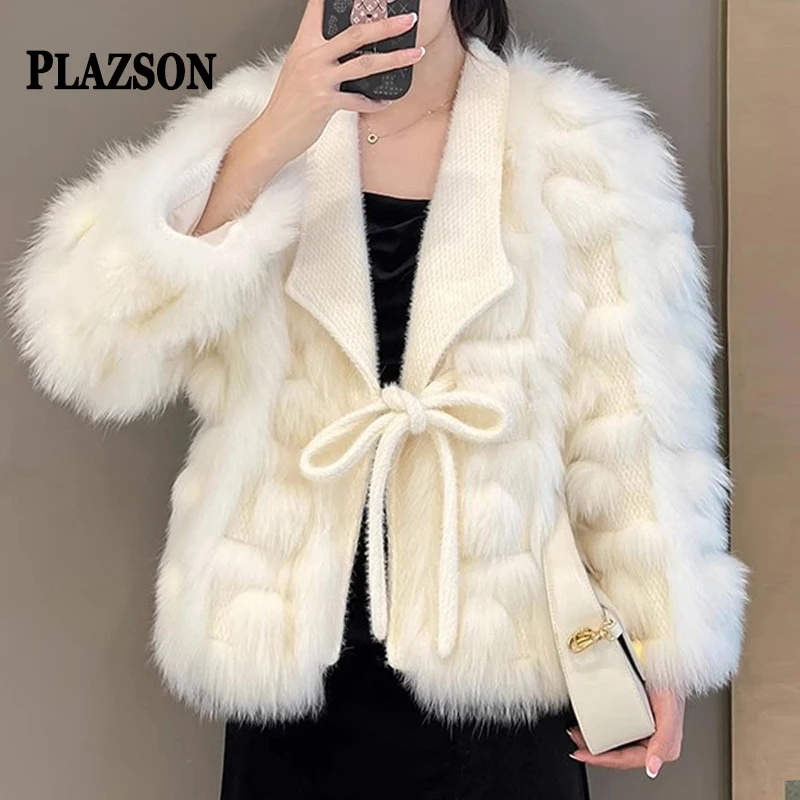 Зимнее женское пальто PLAZSON из искусственного меха