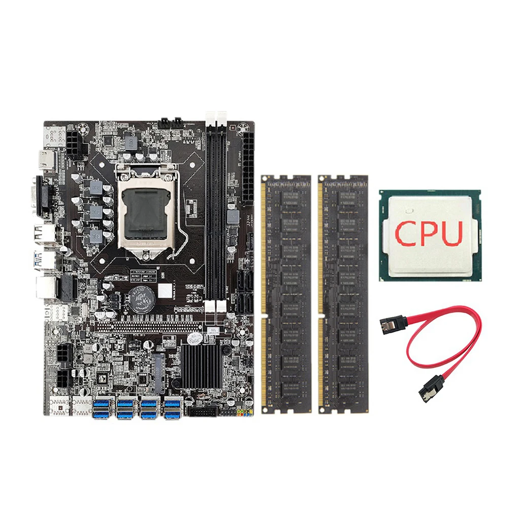 

Набор материнской платы B75 PCI-E 2,0 1X, компьютерные материнские платы 16 ГБ, максимальная оперативная память, плата для майнинга, детали обновле...
