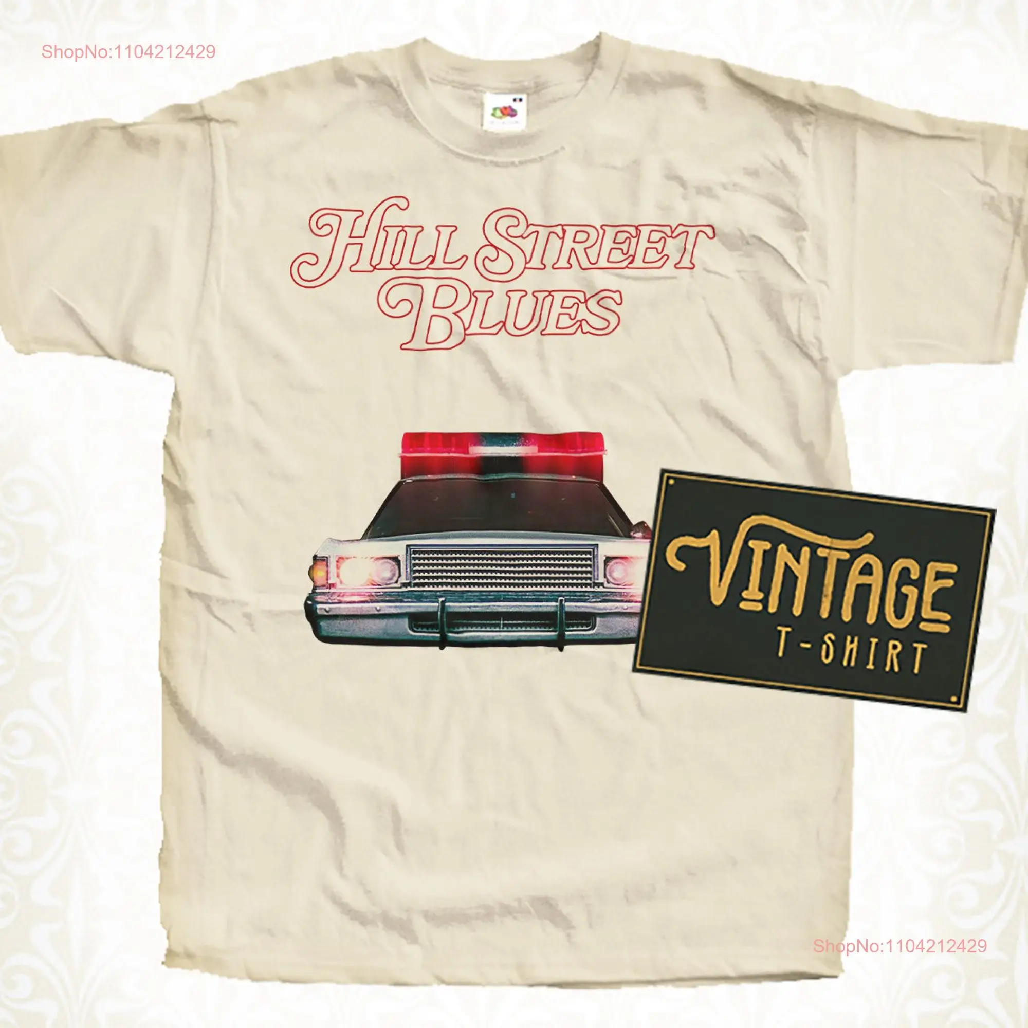 Футболка Hill Street Blues V1 винтажная мужская футболка натурального цвета DTG с цифровым