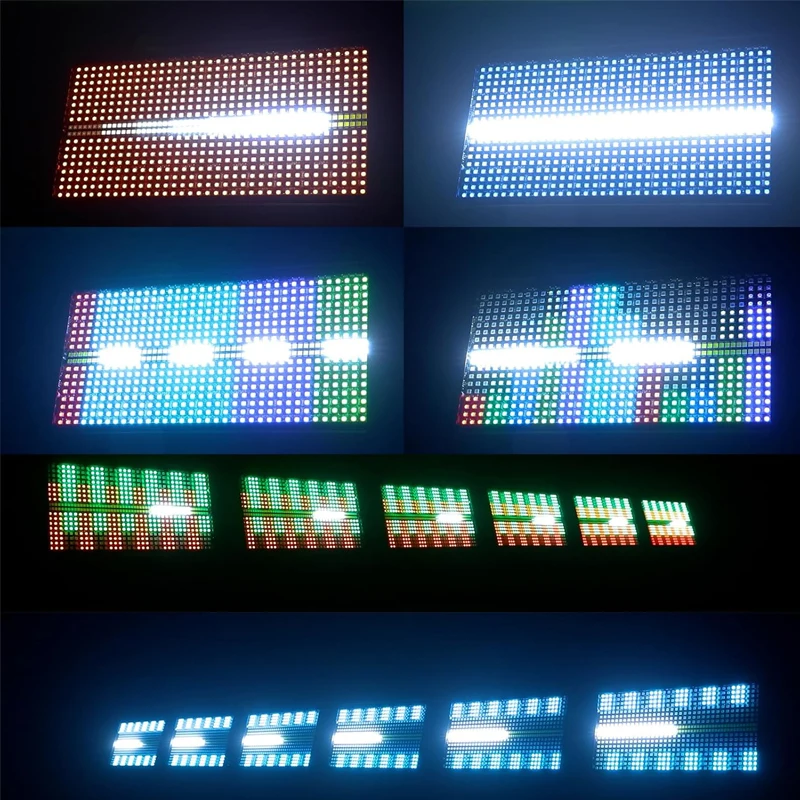 Фото Светодиодный стробоскоп 200 Вт, 48+8 сегментов, RGB+W, DMX512, с функцией звуковой активации, пиксельный эффект для дискотек, баров, караоке, вечеринок №2
