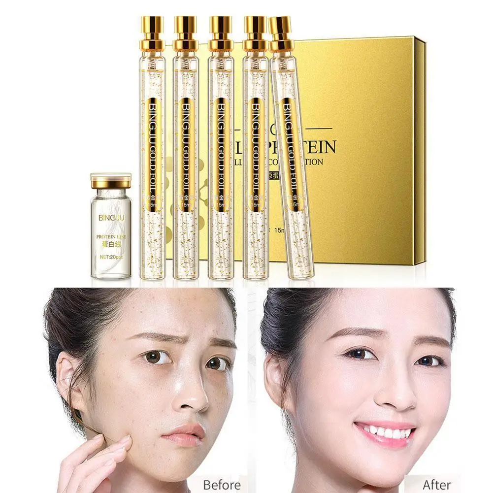

24k Gold Face Serum Active Collagen Silk Thread Care Firming Essence Smoothing Moisturizing Anti-aging Hyaluronic Sk H2d9