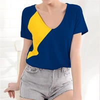 women o neck short sleeve loose tops two color stitching casual t shirts summer new fashion simple tees oversized homewear 2021