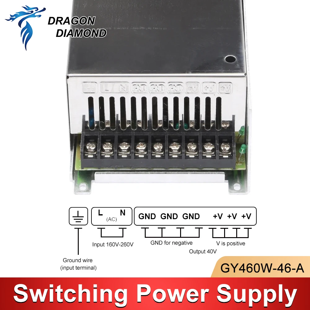 GY460W-46-A Импульсный источник питания 460 Вт 46 В 10 А Адаптер 160 В-260 Гравировальный