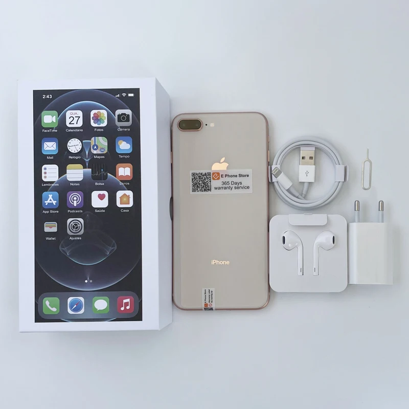 Разблокированный смартфон Apple iphone 8 Plus 64 ГБ/256 Гб ПЗУ камера 12 МП iOS 11 сенсорный ID