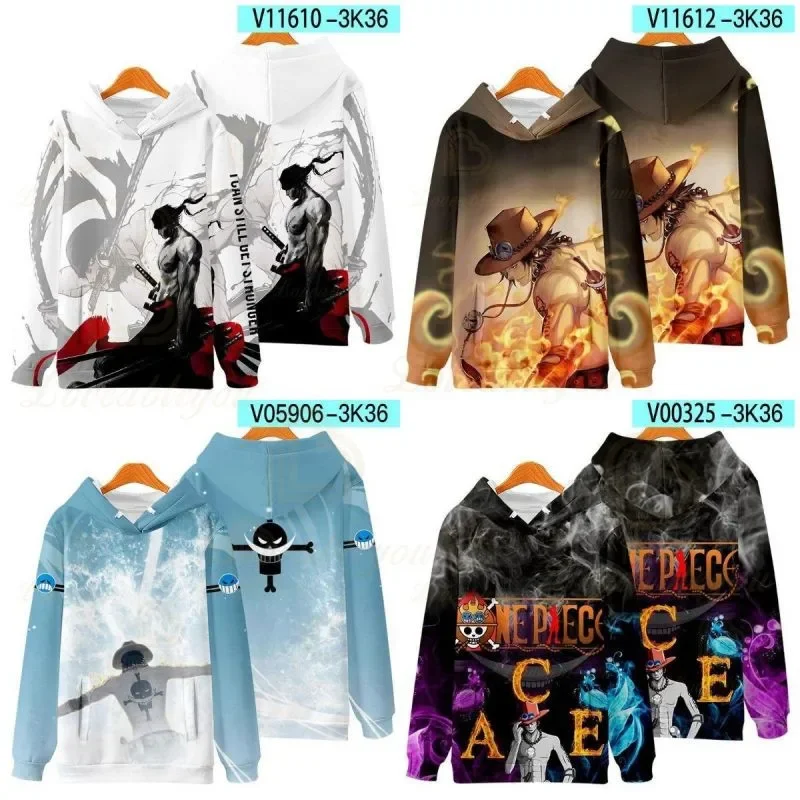Новинка цельные толстовки с пиратским принтом Portgas D Ace Luffy уличная одежда для