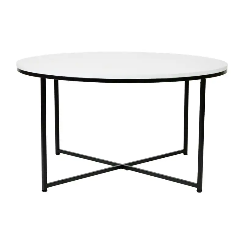 

Contemporary Coffee Table, White/Matte Black