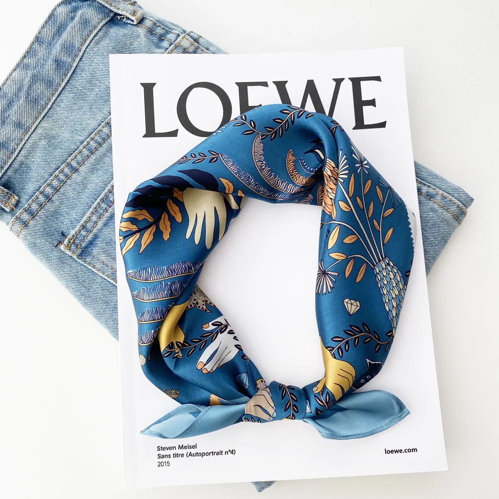 

New Mulberry Silk Scarf Spring And Summer Thin Fashionable Silk small Square Decorative Professional Scarf Female