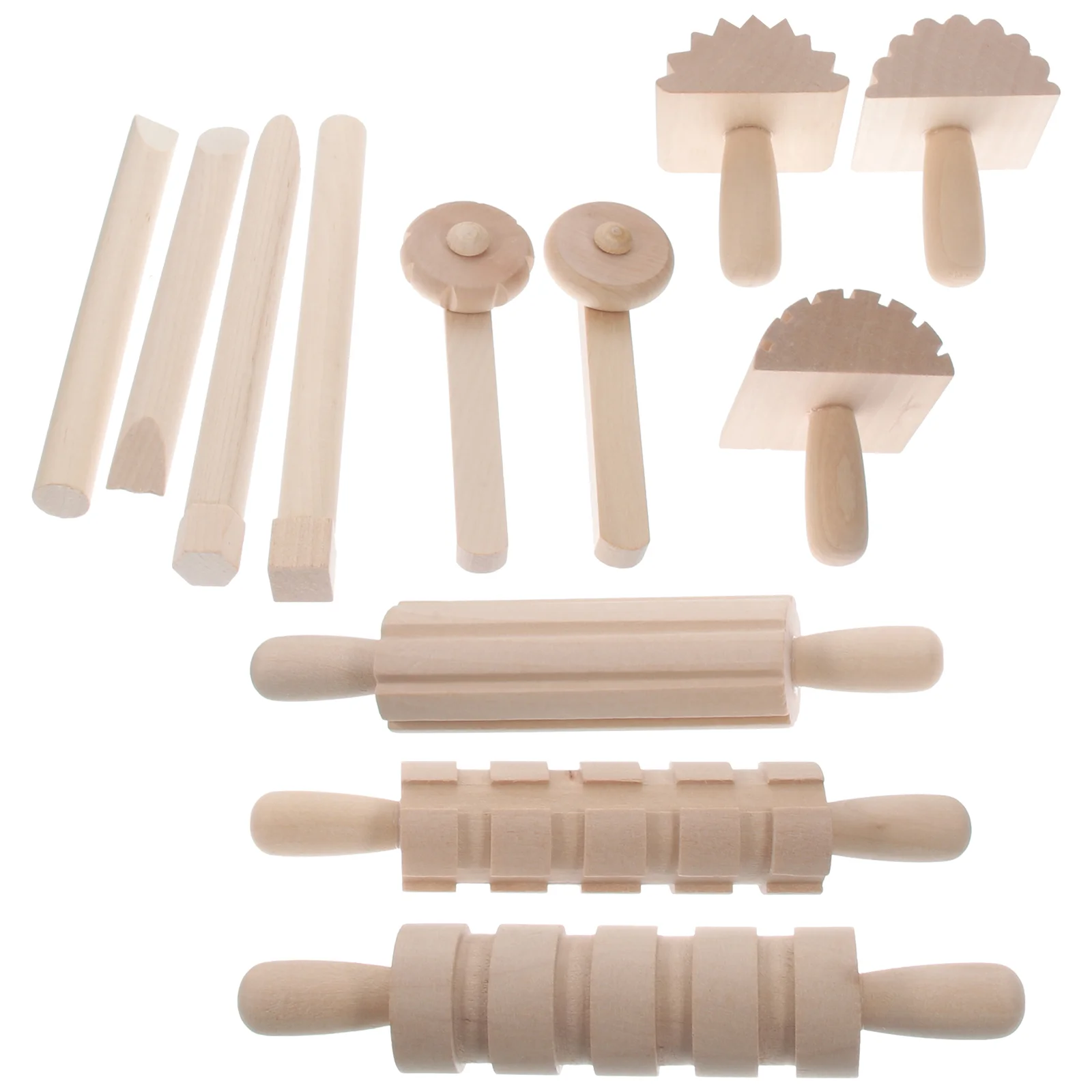 Plasticine Tools Clay Dough Play Accessories Stamps Sculpting Sculpture Wooden Children DIY Pottery Fudge Toddler