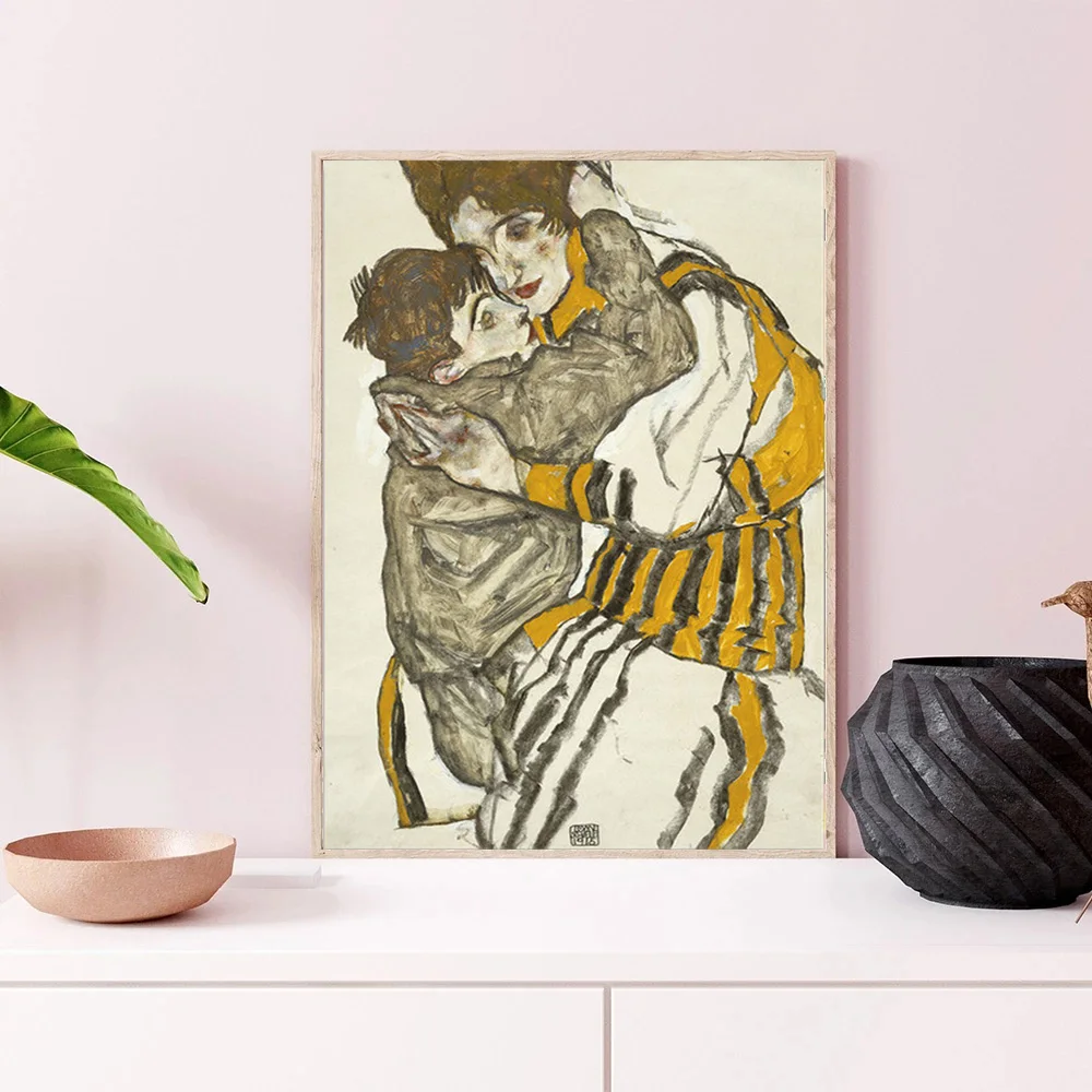 Эскиз фигуры Egon Schiele рисунок на холсте настенные картины для гостиной домашний