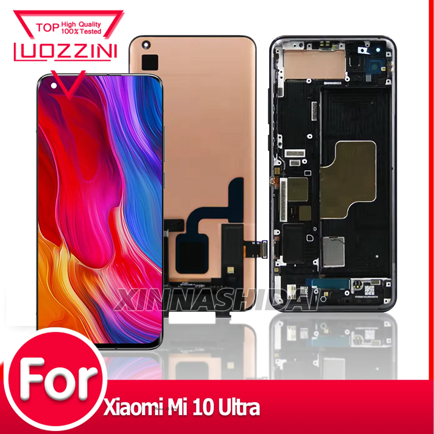 Фото OLED для Xiaomi Mi 10 Ultra, дигитайзер сенсорного экрана в сборе для Xiaomi 10 Ultra M2007J1SC, запасные части для ЖК-дисплея, протестированные №1