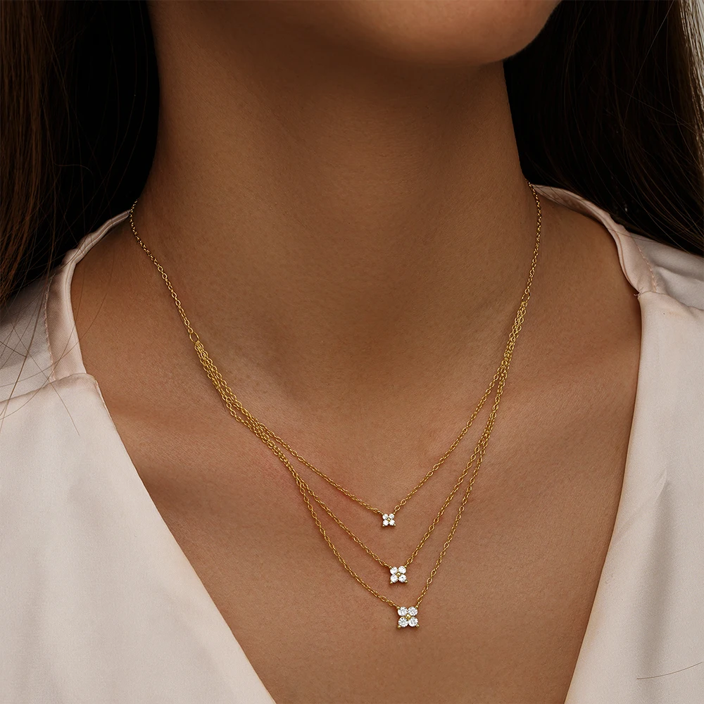 Женское колье с лепестками CANNER простое ожерелье из стерлингового серебра 925