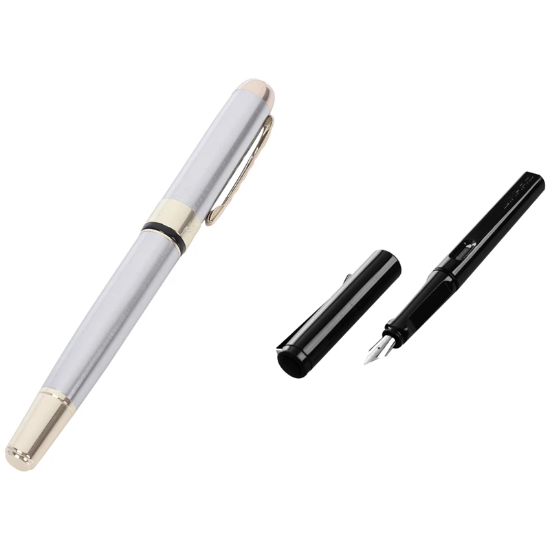 

Jinhao 2 Pcs Fountain Pen M Nib Fountain Pen Gift Festival White Gold & Black