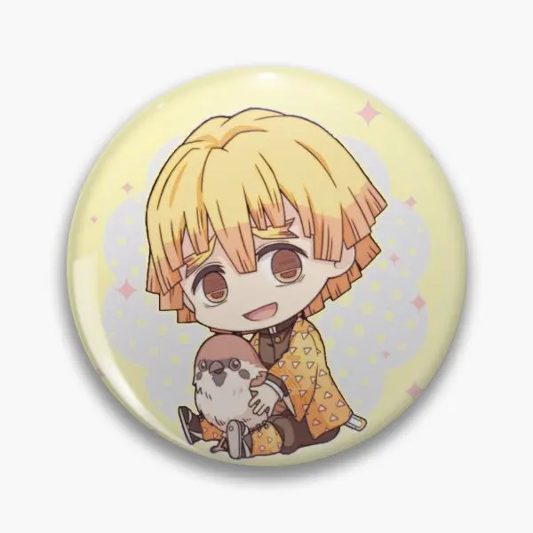 

Chibi Zenitsu Customizable Soft Button Pin Fashion Decor Collar Clothes Cute Cartoon Hat Jewelry Brooch Lover Funny Creative