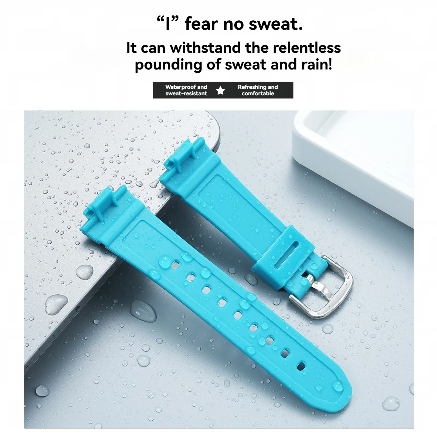 Фото Подходит для Casio BABY-G серии BGD-140, BGD-500, BGD-560, BGD-5000, водонепроницаемый спортивный силиконовый ремешок для часов из полимерной смолы, женский. №3