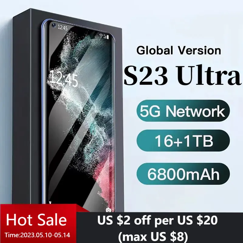 

Смартфон S23 Ultra, оригинальный, 6,8 дюйма, 16 ГБ + 1 ТБ, разблокированные мобильные телефоны, 6800 мАч, 4G/телефон, сотовый телефон Android, 48 + 72 МП