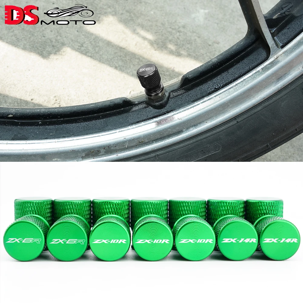 

For Kawasaki Ninja ZX-6R ZX-10R ZX-14R ZX 6 10 14 R ZX6R ZX10R ZX14R Motorcycle CNC Wheel Tire Valve Stem Caps Cover Accessories