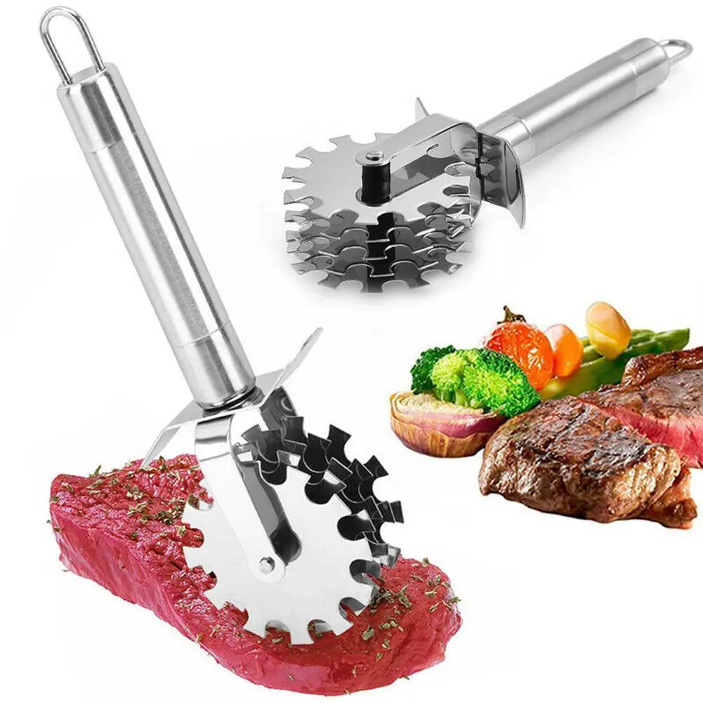 Фото Kichen стальной Мясо Tenderizer пиццы колесо россыпью говядины стейк Tender аксессуары для готовки Mace кухня N1W8 №2