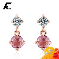 925 silver jewelry drop earrings with zircon gemstone fashion earring for women wedding engagement party accessories wholesale