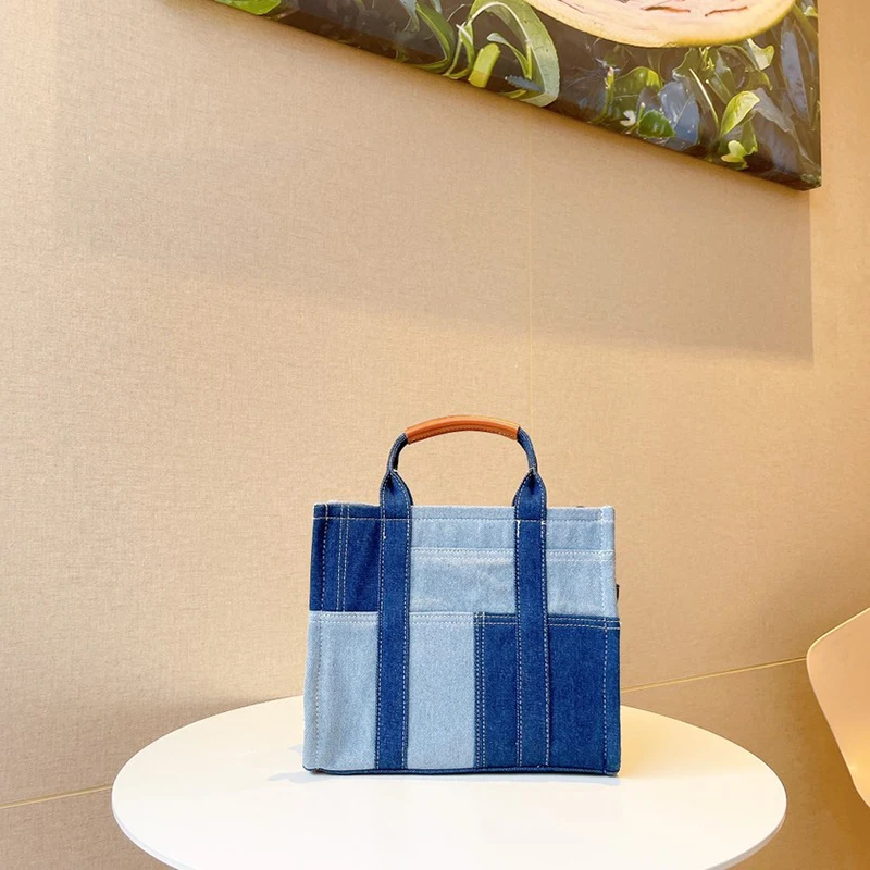 

Female 2022 New Luxury Handbags Women Bags Designer Hit Color Retro Canvas Large Capacity Tote Bag Cross Body Bag Woman