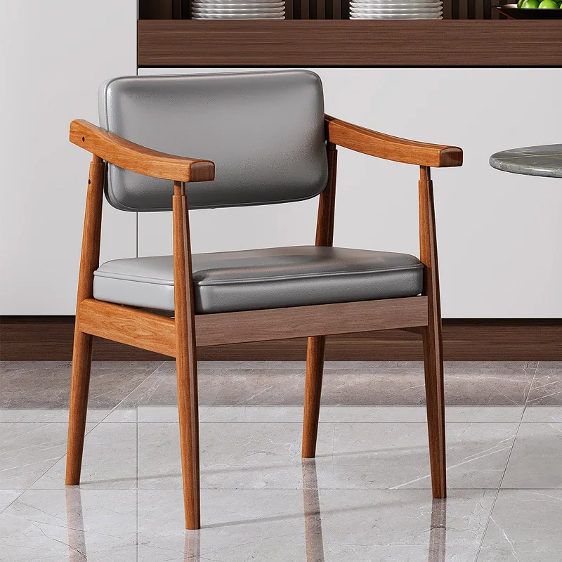 

Pad Cushion Modern Dining Chairs Wood Handle Ergonomic Dining Chairs Design Elbow Support Fauteuil Salon Household Items