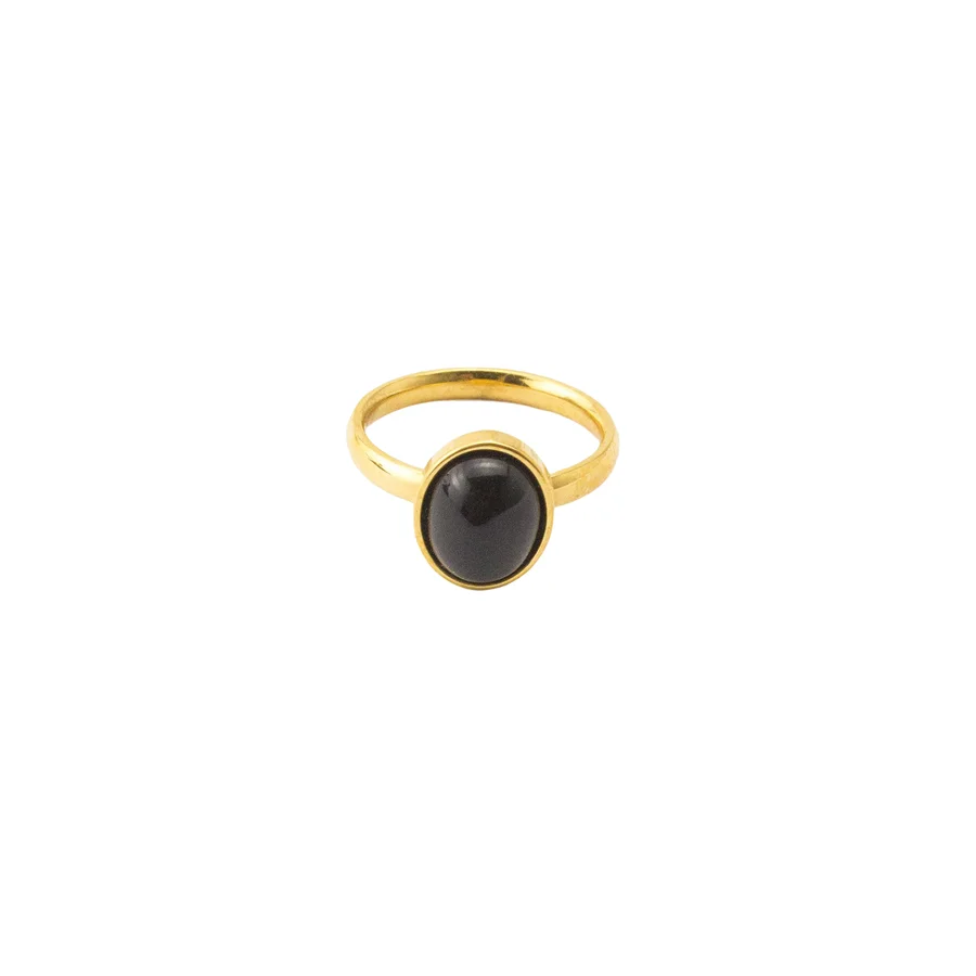 

Drop Shipping Wholesale Stainless Steel Women Jewelry Accessories Simple Black Crystal Finger Ring For Ladies Bijoux Femme