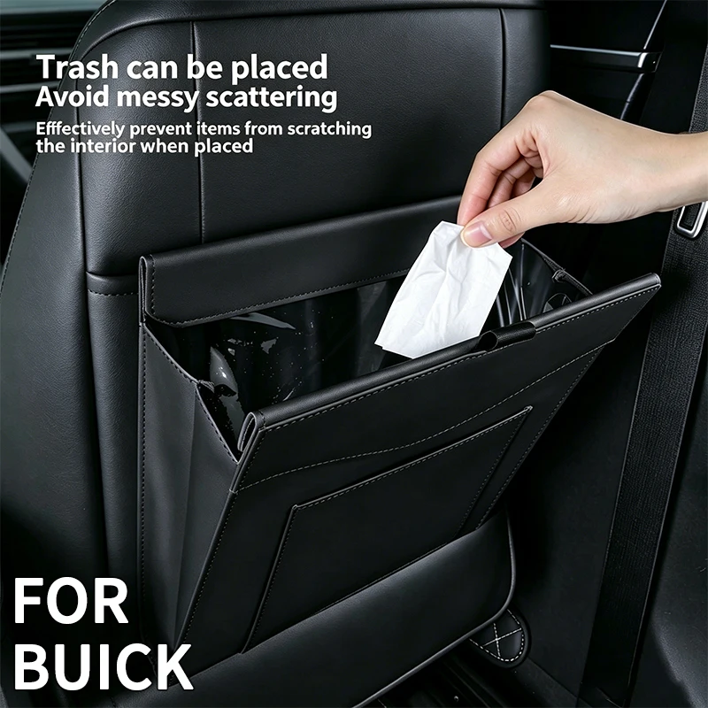 Фото Для Buick GL8 GL6 Verano Regal LaCrosse Encore: Водонепроницаемый органайзер-мешок для мусора с креплением на клипсе, для влажной и сухой утилизации, легко чистится. №1