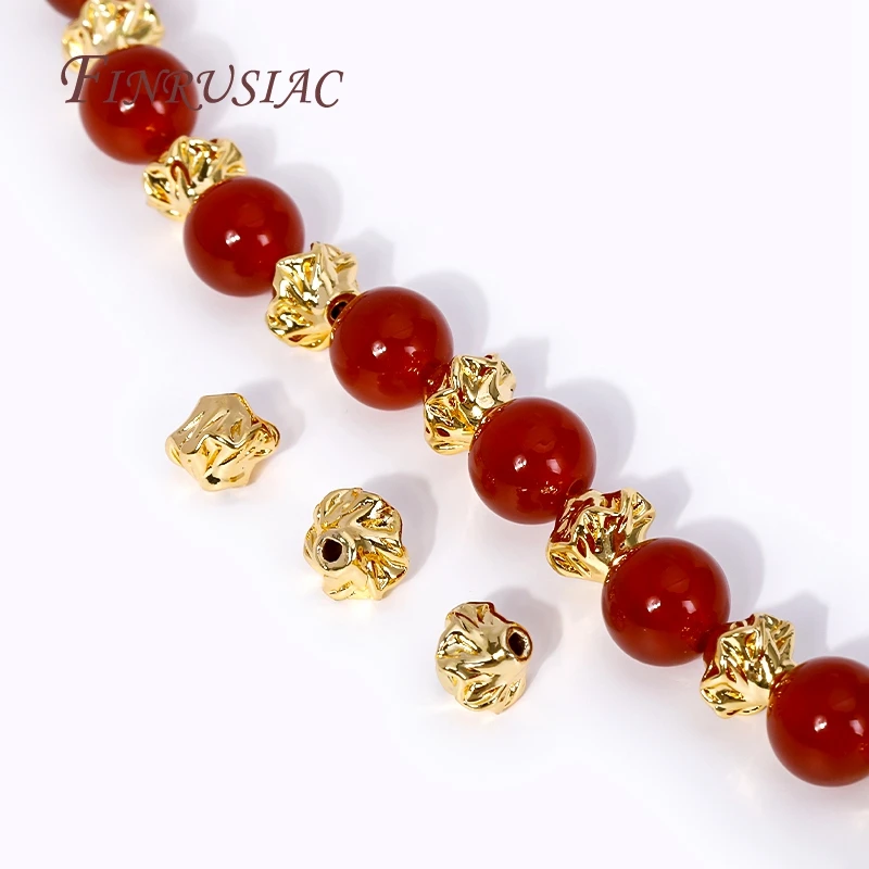 

разделительные бусины X 7 мм 18K позолоченные Изящные цветочные разделительные бусины, латунные металлические разделители, бусины, аксессуары для изготовления ювелирных изделий, оптовая продажа