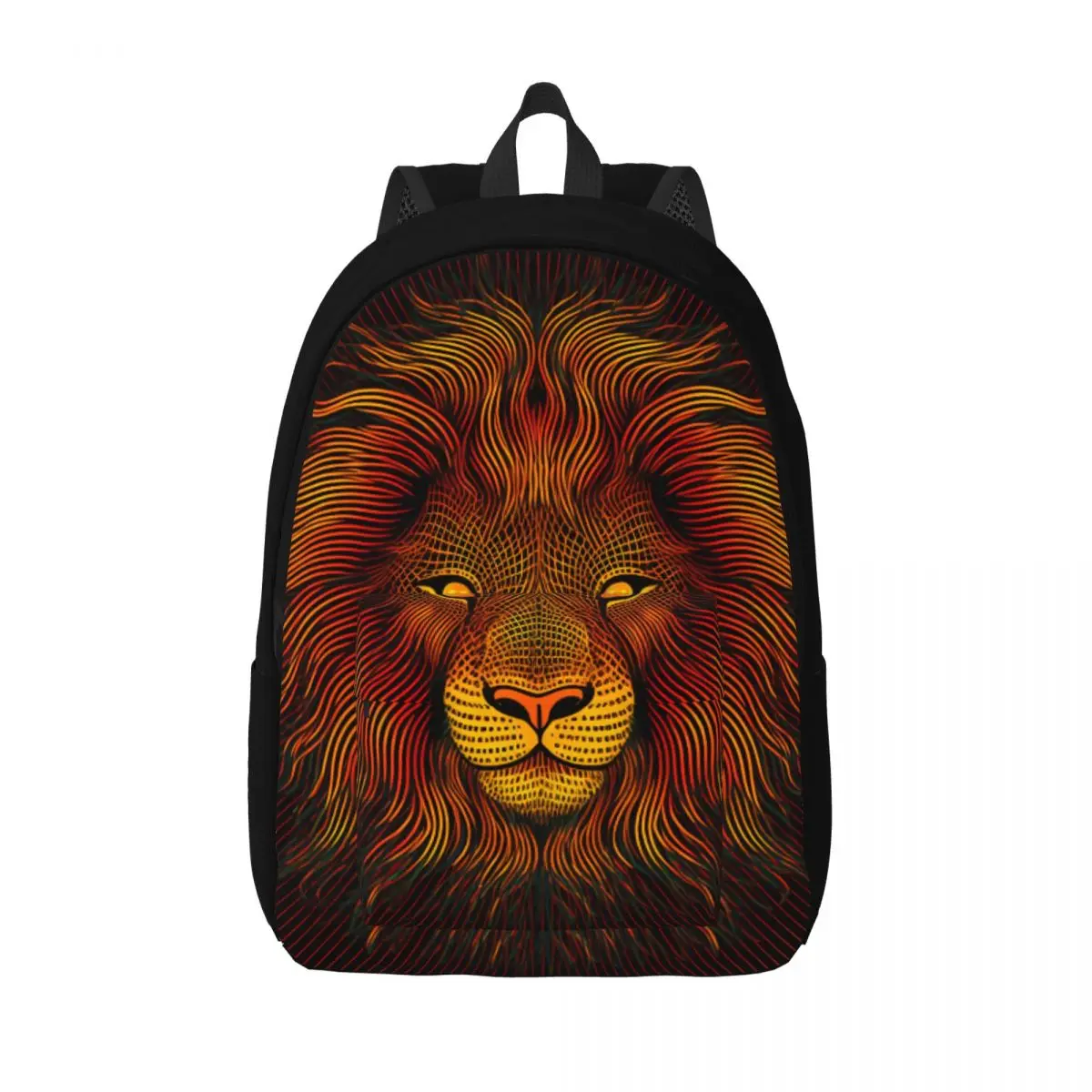 

Lion Canvas Backpacks Portraits Trippy Style Commuter Big Backpack Aesthetic Bags