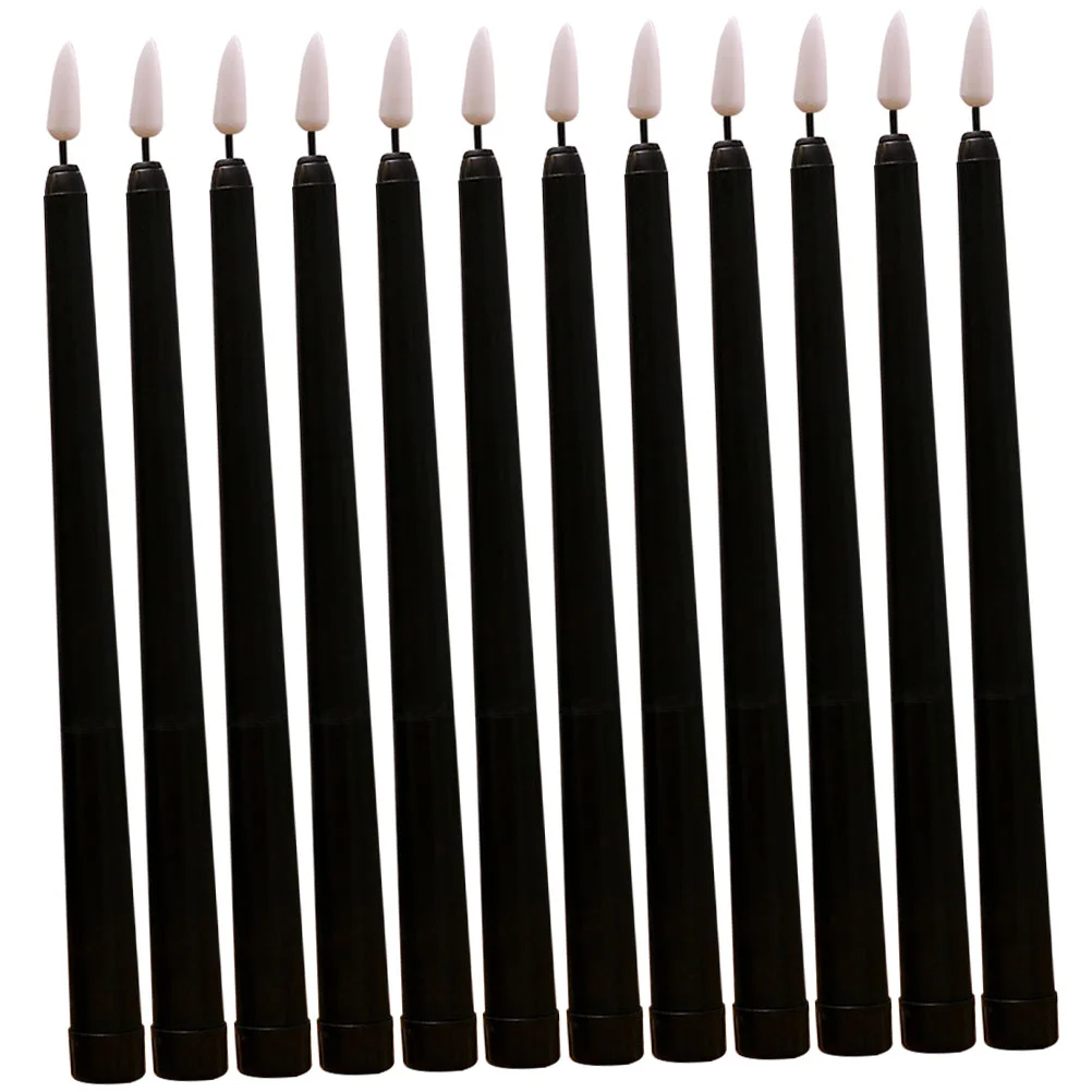 

12 шт., декоративные пластиковые свечи без поддельного пламени
