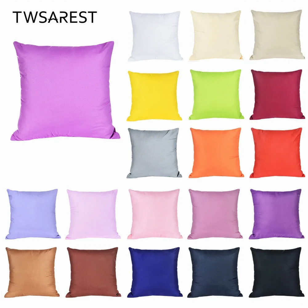 

Candy Color Pillow Case Cotton Pillowcase Sofa Cushion Cover Bed Head Pillow Office Chair Pillow Waterproof Anti-Dirty 40x40cm