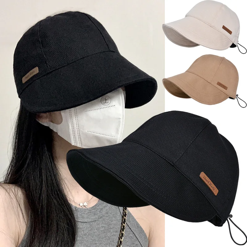 

Women's Foldable Sunhat Summer Outdoor Beach Fisherman Hat Sunscreen UV Protection Cap Adjustable Cotton Wide Brim Bucket Caps