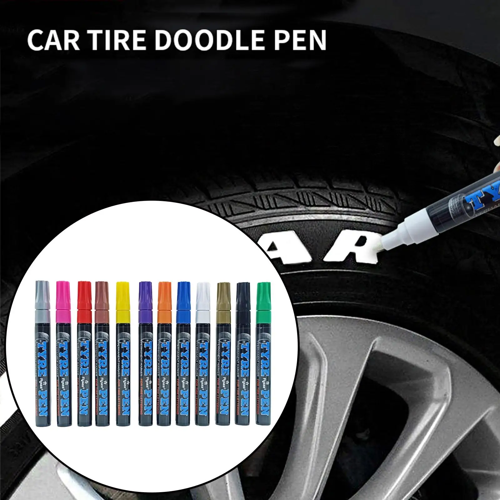 

12 цветов, водонепроницаемая ручка для покраски мотоциклетных шин, на масляной основе, для ремонта автомобилей, царапин для всех типов шин, для плавного самостоятельного ремонта