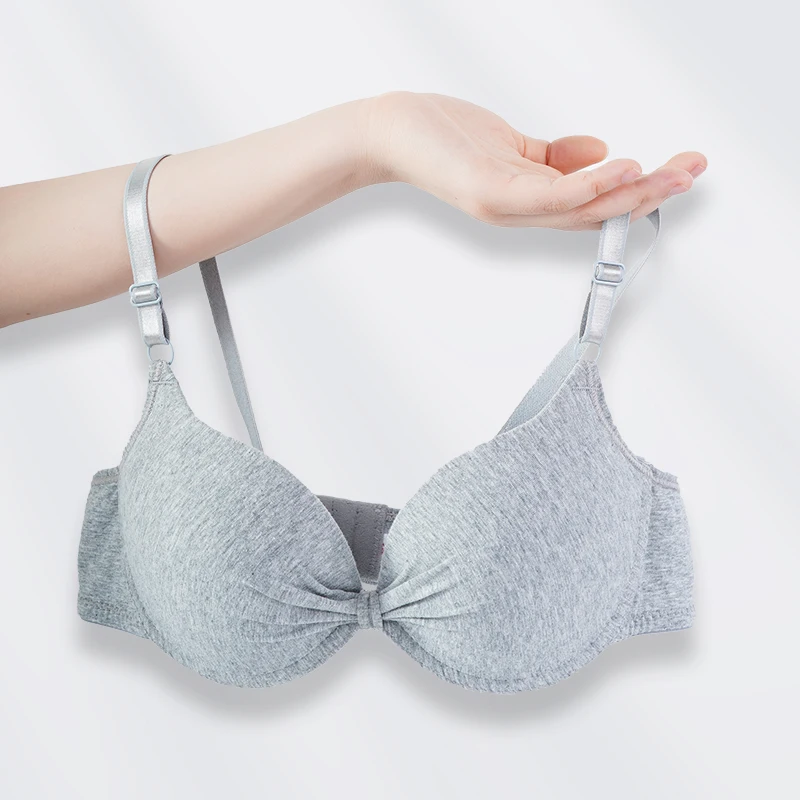 

Женский хлопковый бюстгальтер с глубоким V-образным вырезом и чашками пуш-ап